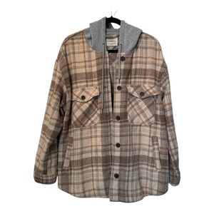 Ashley By 26 International‎ Brown and Gray Lightweight Shirt Jacket